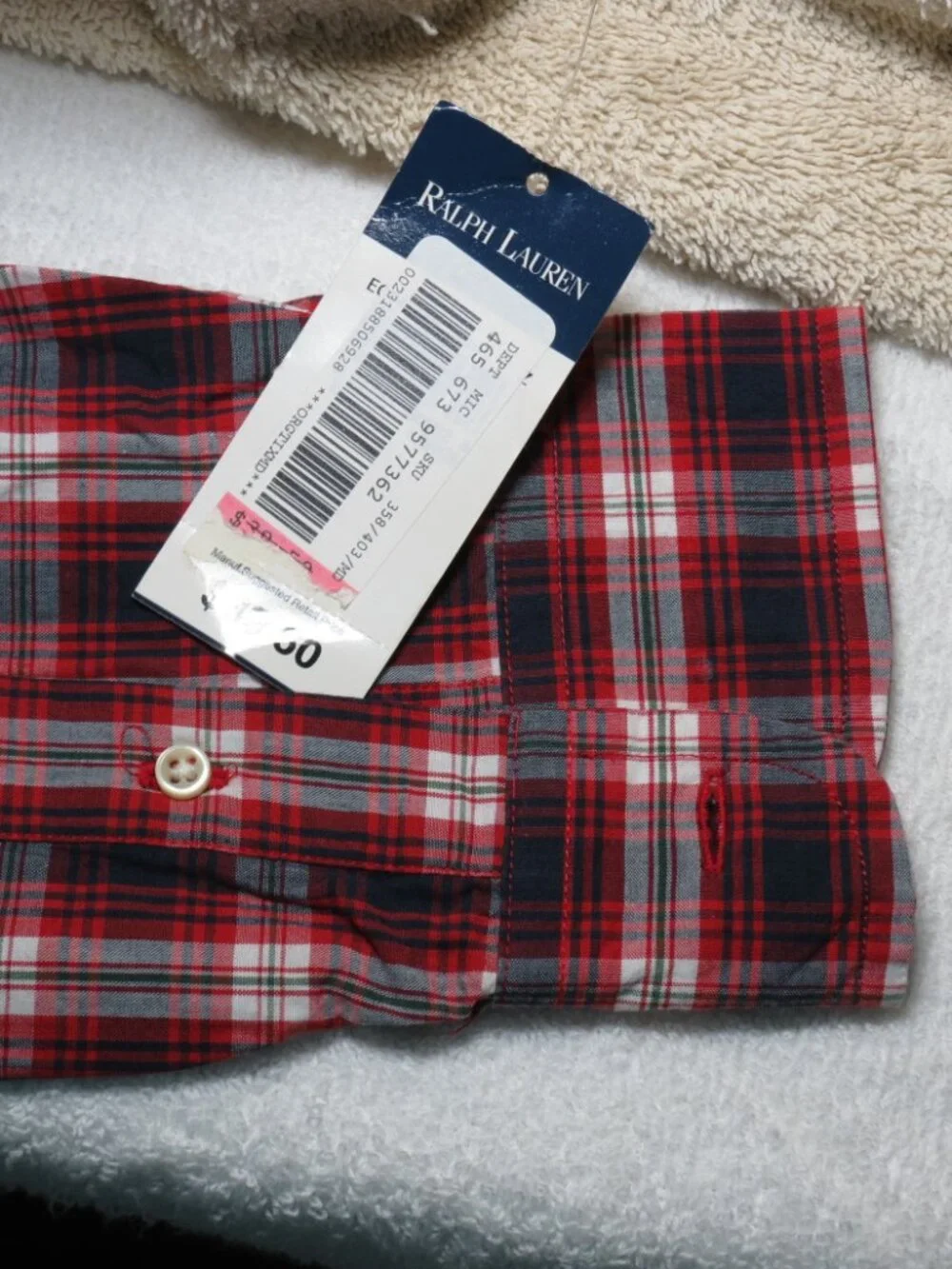 NEW WITH TAGS Ralph Lauren Boys Size Large Button Down Shirt with Long Sleeves